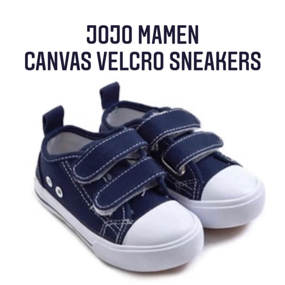 Jojo Mamen Bebe Toddler Boys Canvas Velcro Sneakers Brand New US 11 UK 10 Navy